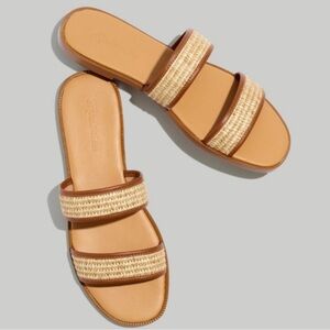 New Madewell Double Strap Slides Sandal 6.5